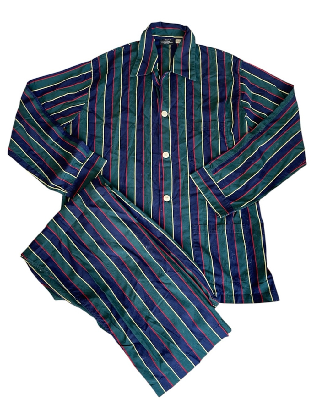 Vintage Countess Mara Striped Cotton Pajamas Large